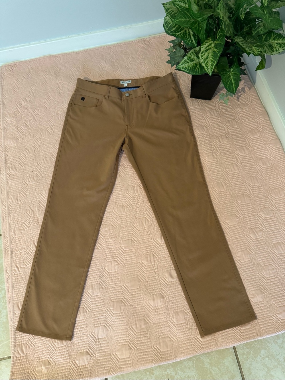 Peter Millar Khaki/Tan Performance Chino Pants